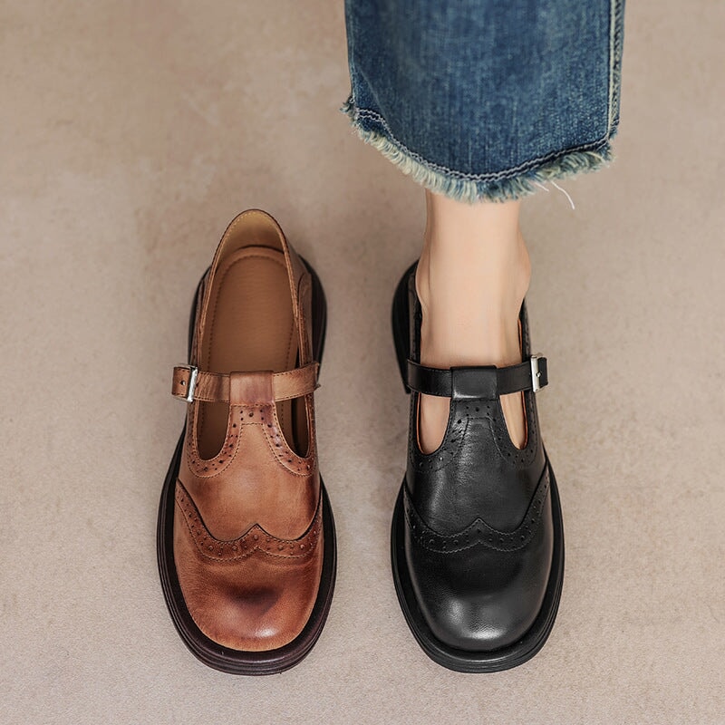 VELDA | Elegant Leather Mary Janes